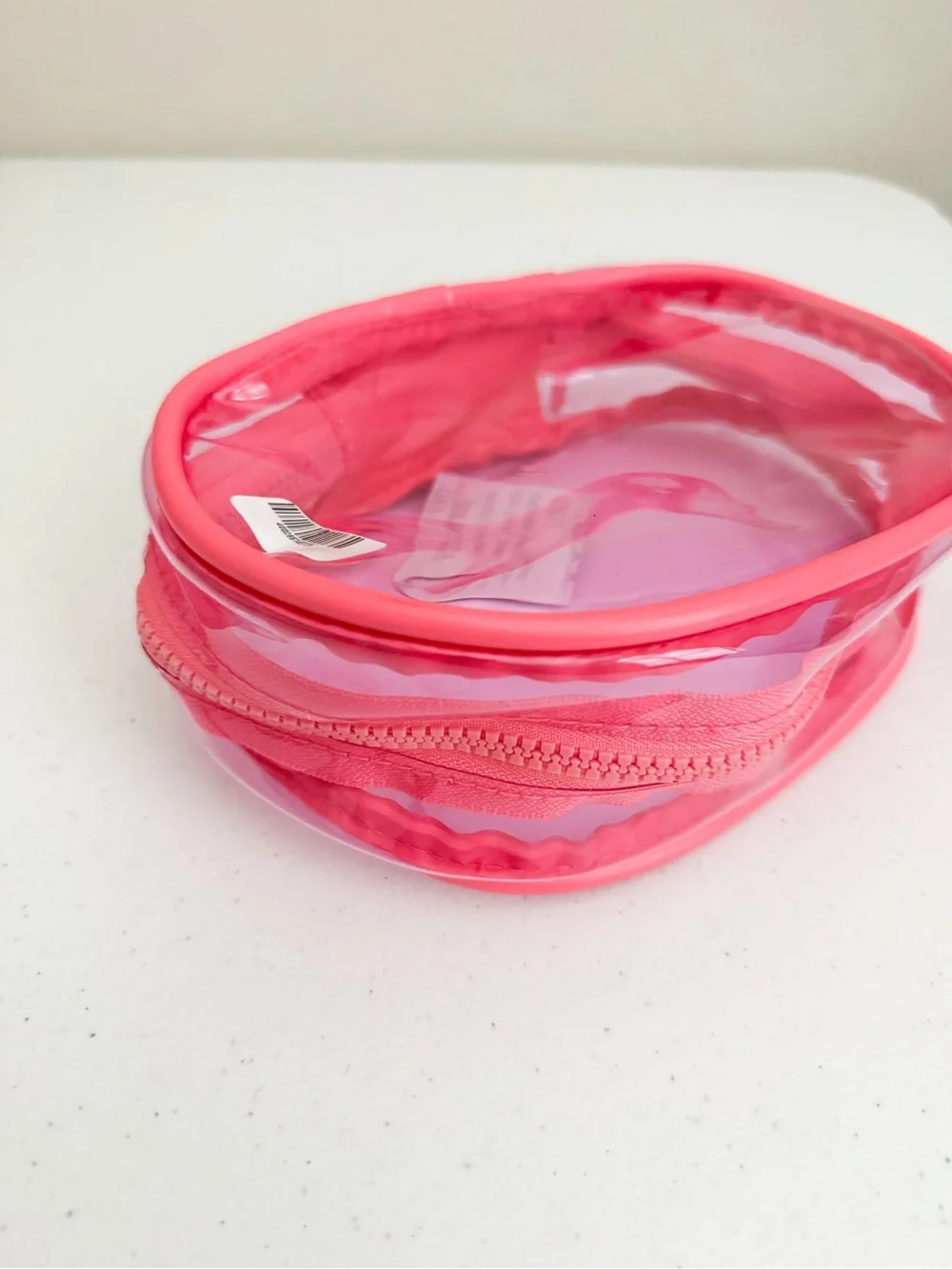 Ulta Clear Neon Pink Zip Cosmetic Pouch